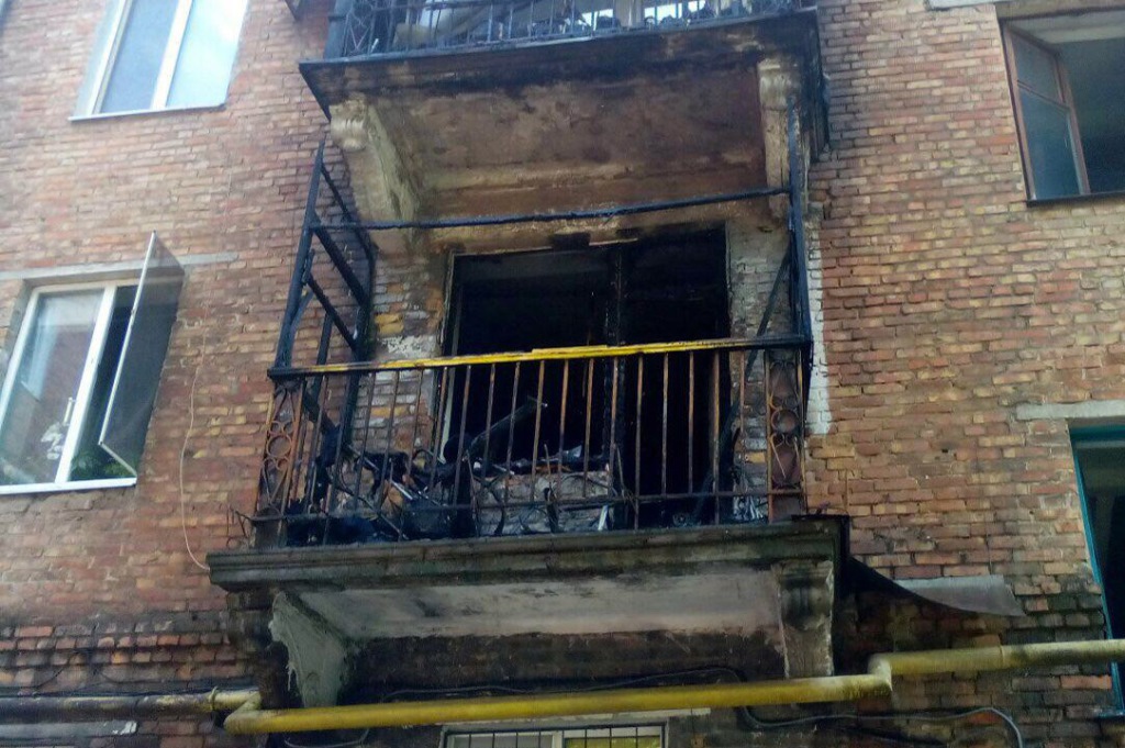 Балкон после пожара 