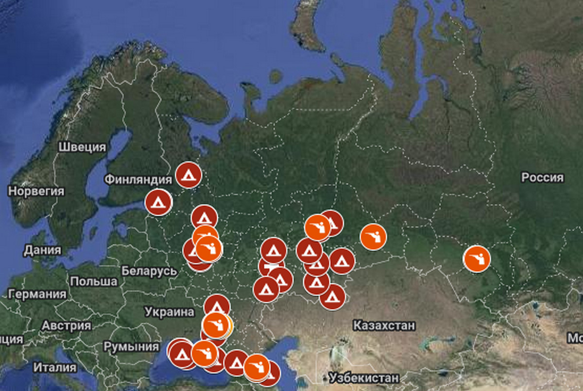 Мапа таборів для українських дітей у росії