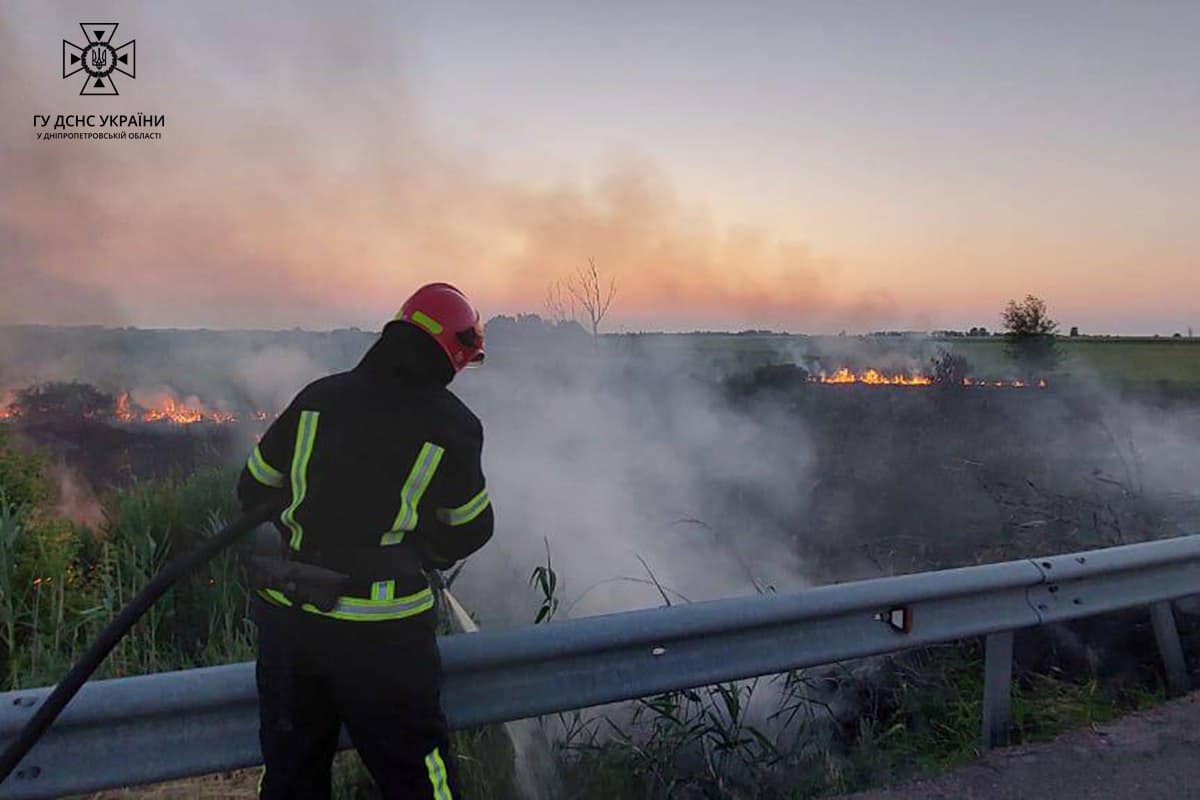 Загорання спостерігались в усіх районах Дніпропетровської області.