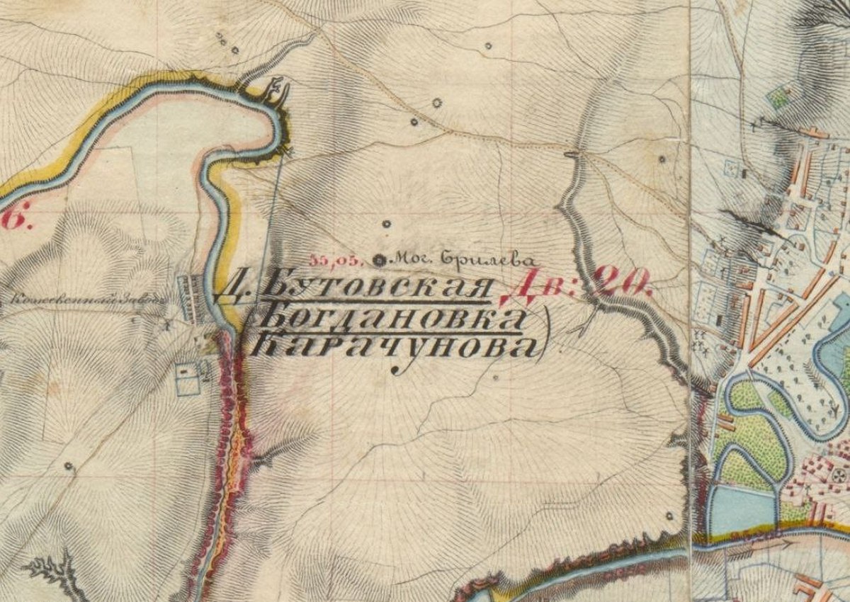 Село на карті 1853 року