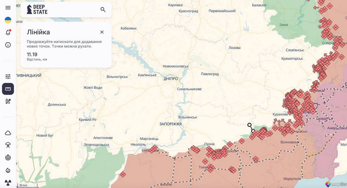 Фронт наближається до Дніпропетровської області