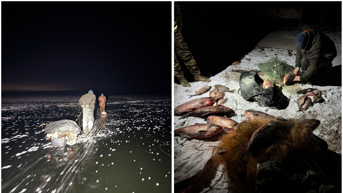 Побачивши інспекторів, порушник намагався втекти по кризі через річку Інгулець Побачивши інспекторів, порушник намагався втекти по кризі через річку Інгулець